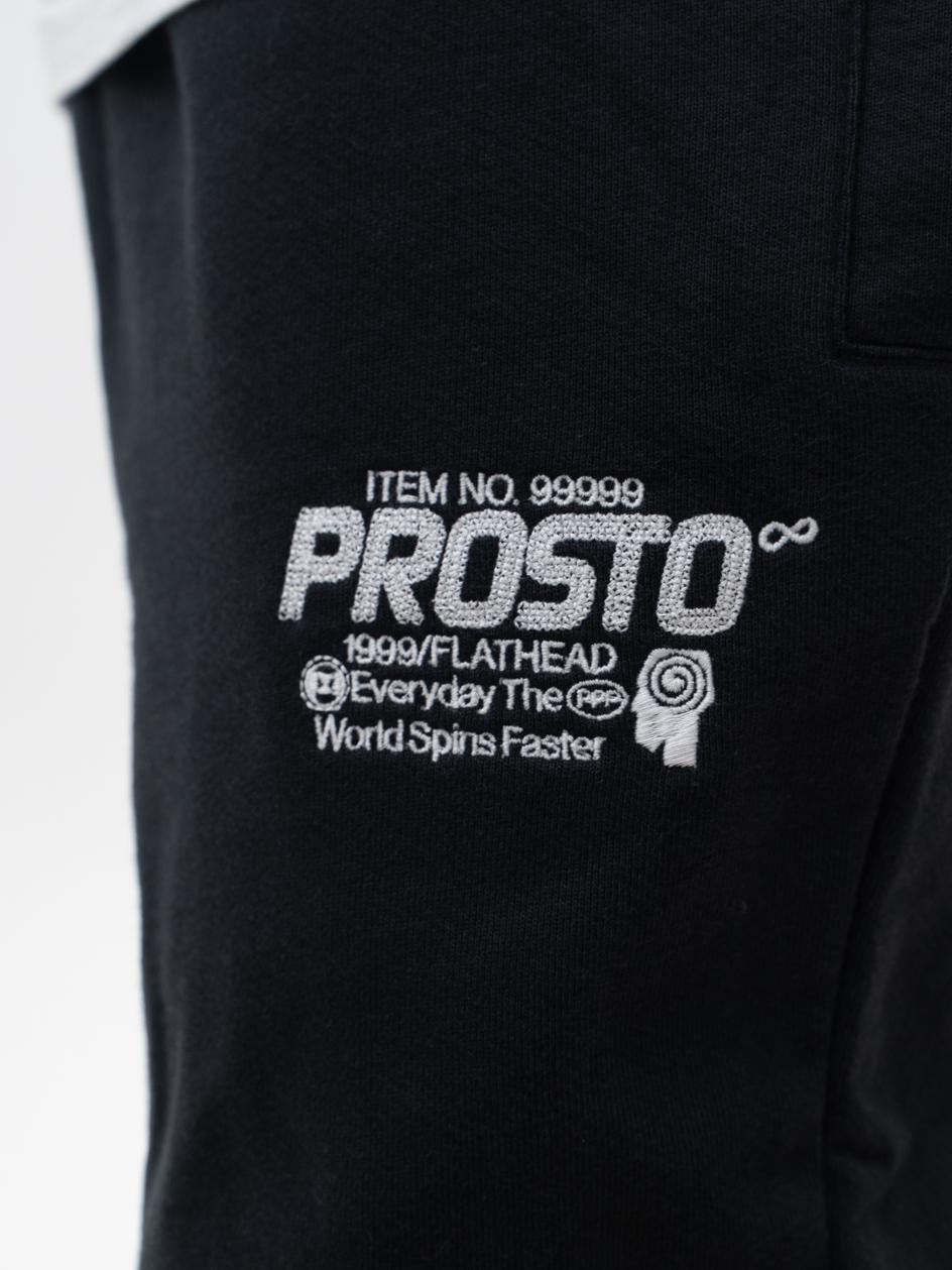 Spodnie Dresowe Męskie Oversize Czarne Prosto Flathead