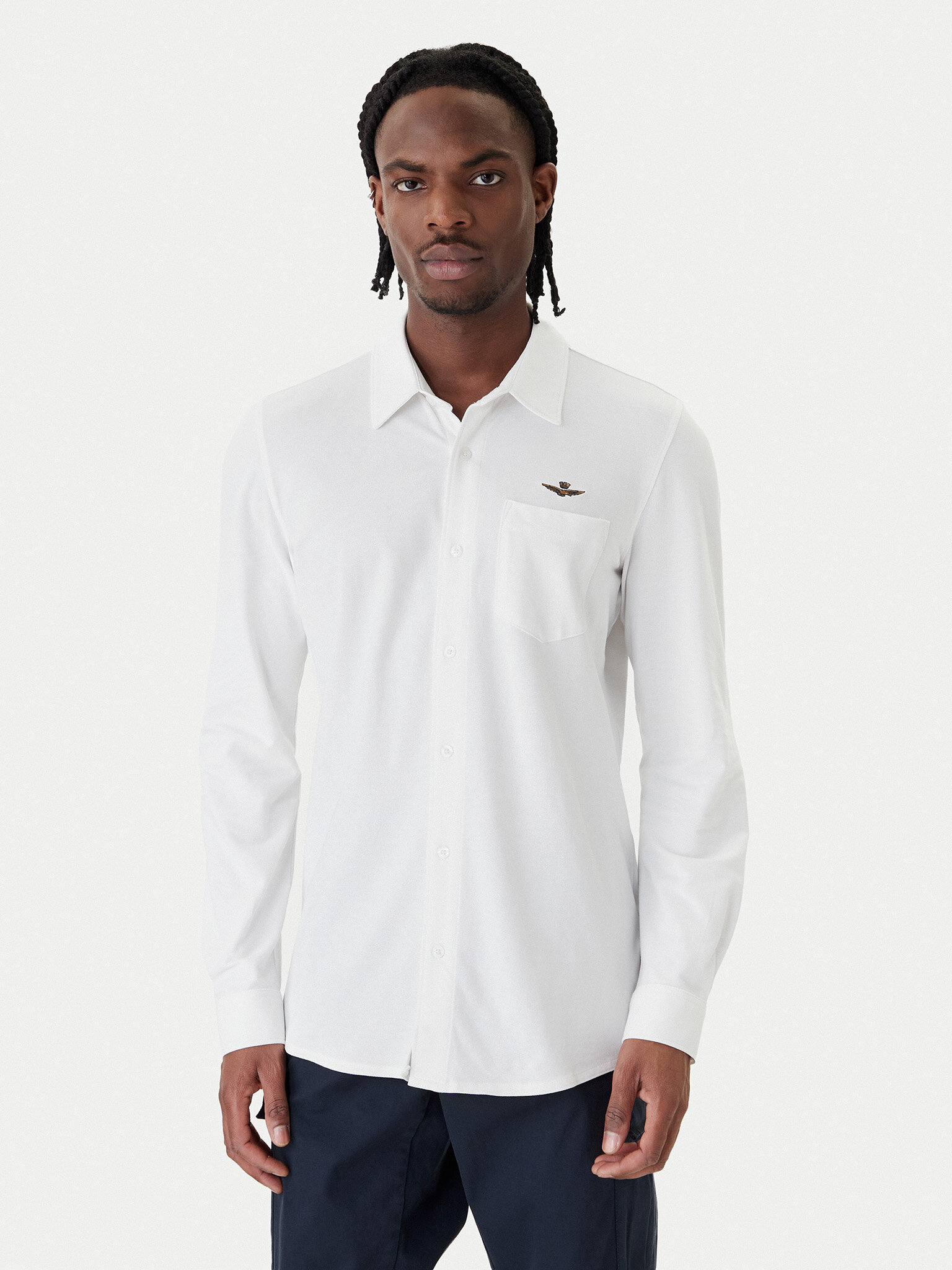 Aeronautica Militare Koszula 261CA1313UP00408 Biały Regular Fit