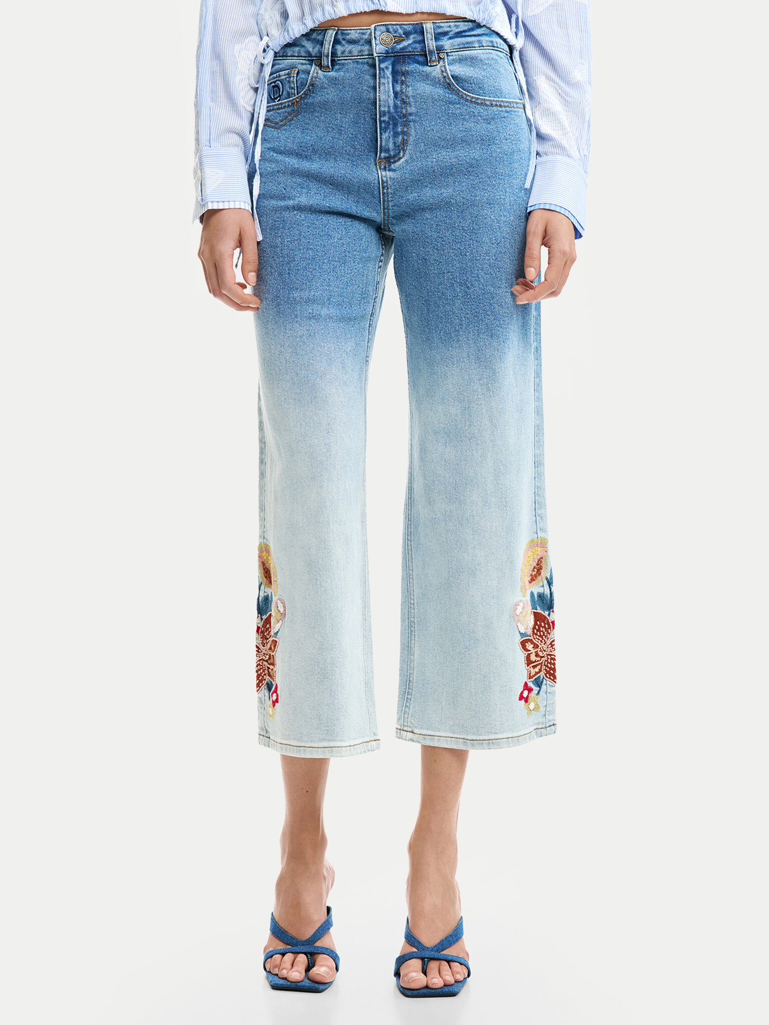 Desigual Jeansy Coco 26SWDD20 Niebieski Straight Fit