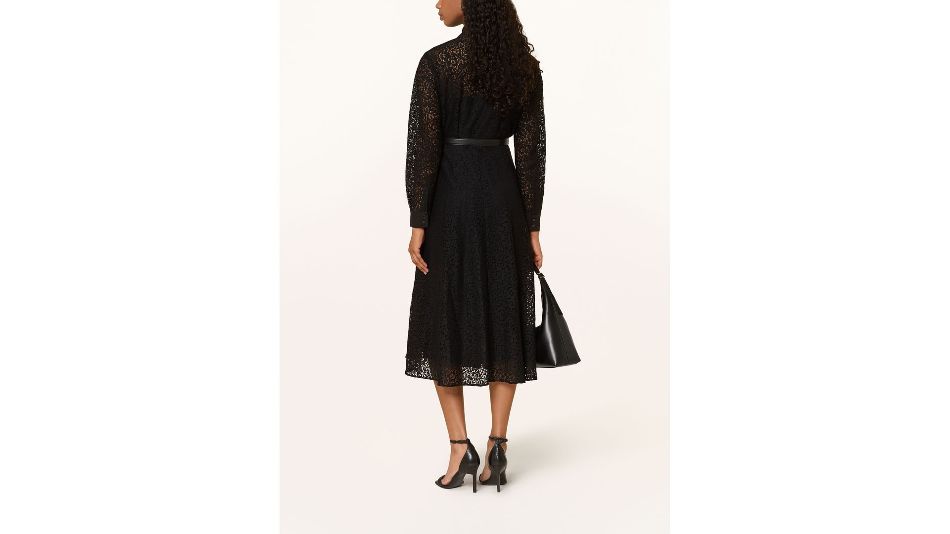 Max Mara Studio Sukienka Koszulowa Ricordo Z Koronki schwarz