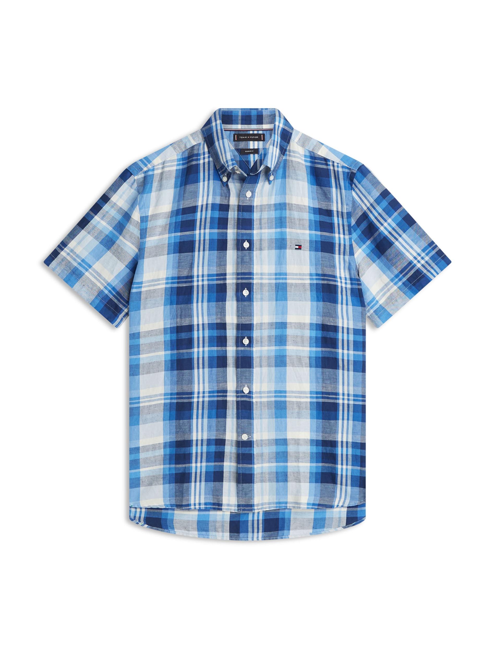 TOMMY HILFIGER Koszula niebieski / podpalany niebieski / ciemny niebieski / offwhite