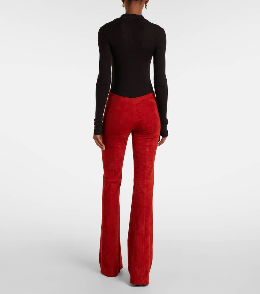 Stouls Gege high-rise suede flared pants