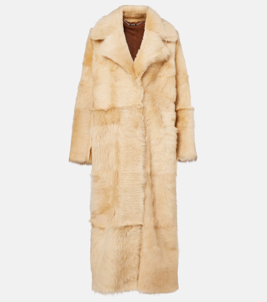 Nour Hammour Evita Long shearling coat