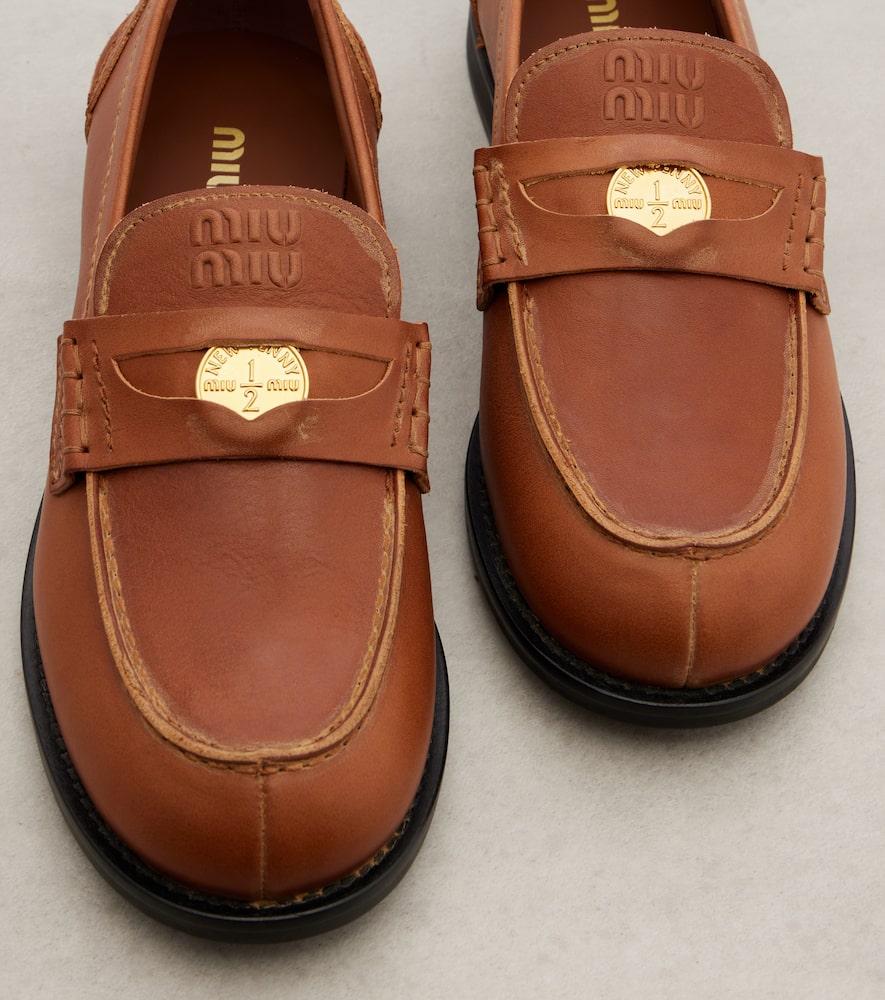 Miu Miu Leather penny loafers
