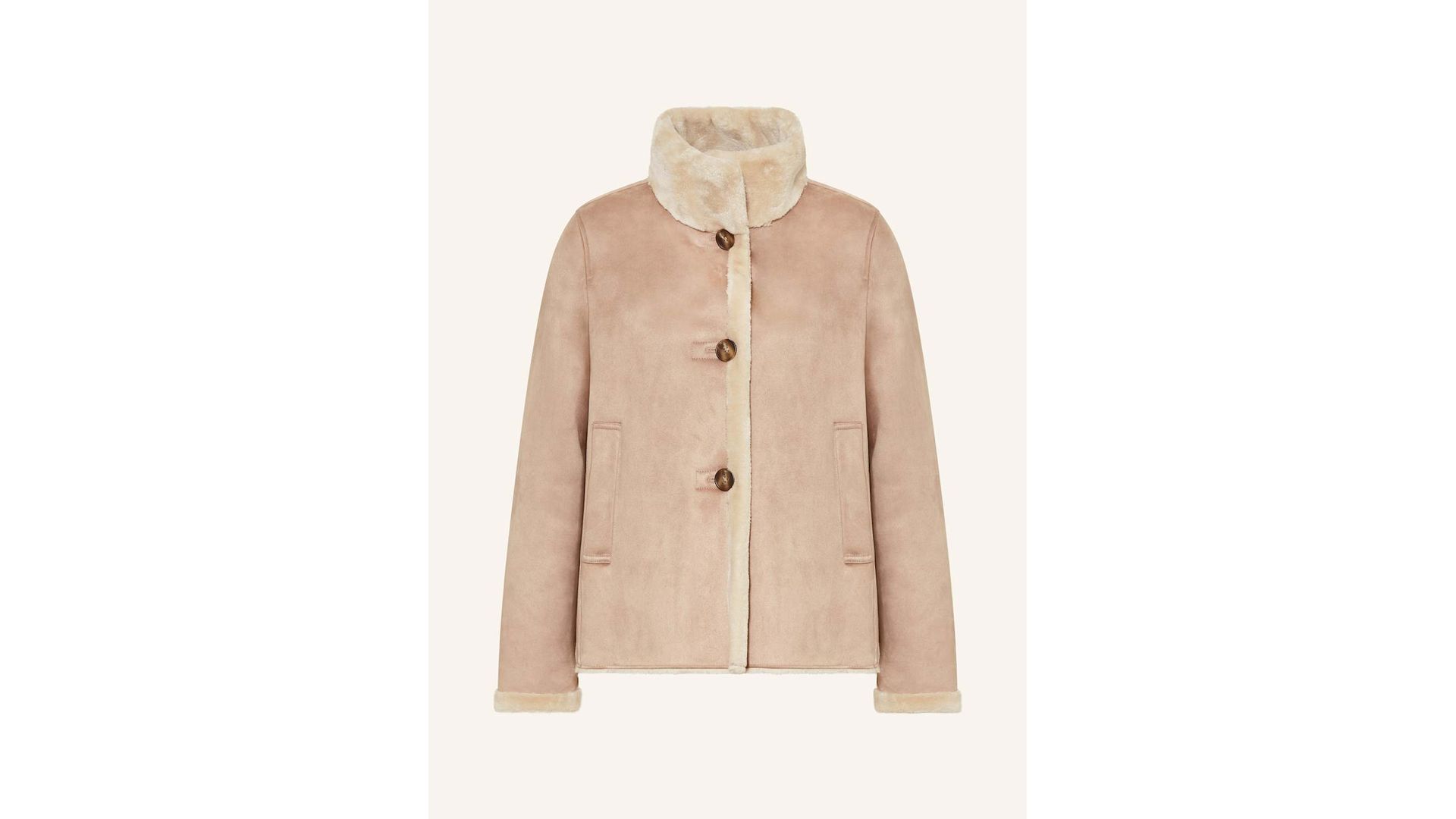 Fuchs Schmitt Kurtka Z Imitacji Skóry Z Dodatkiem Sztucznego Futra beige