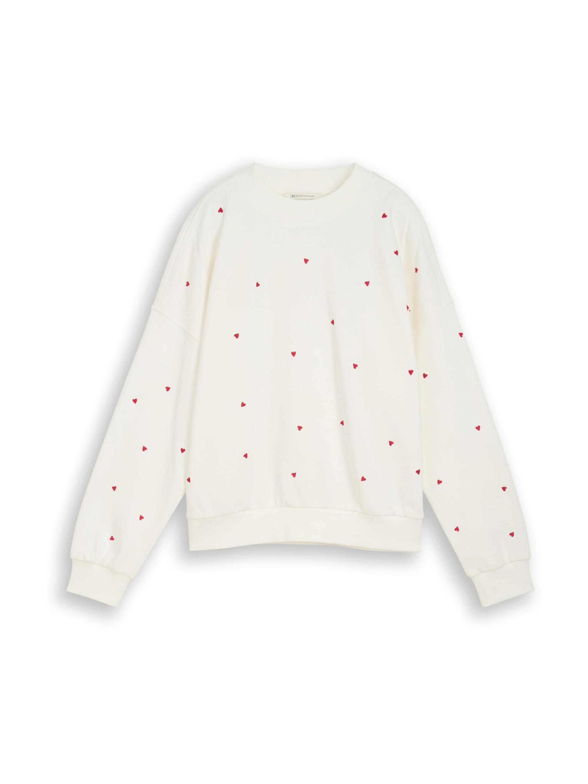 TOM TAILOR DENIM Bluzka sportowa czerwony / offwhite