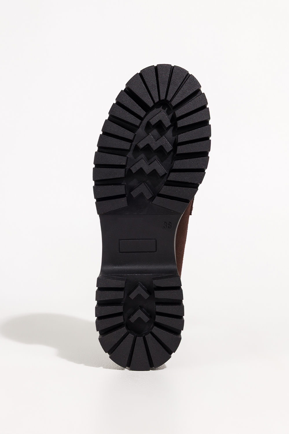 Czekoladowe mokasyny skórzane damskie bieżnikowana czarna platforma złota ozdoba PRODUKT POLSKI Casu 79802