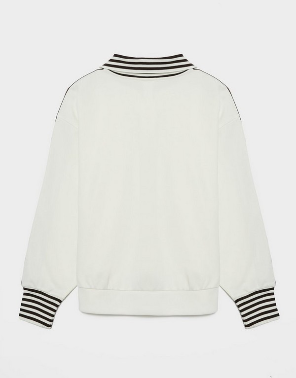 Adidas Bluza Rozpinana Vintage Bb Tt Striped Rib Damskie Ubrania Bluzy KW2055 Biały