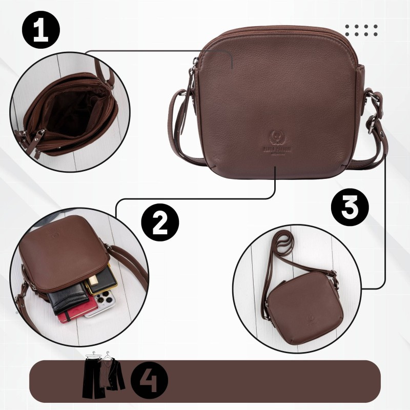 Mała torebka damska skórzana na ramię crossbody modna letnia Paolo Peruzzi AY-25-BR