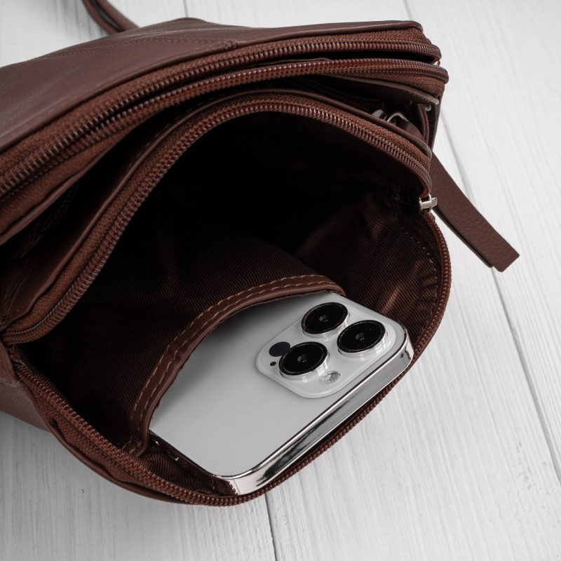 Mała torebka damska skórzana na ramię crossbody modna letnia Paolo Peruzzi AY-25-BR