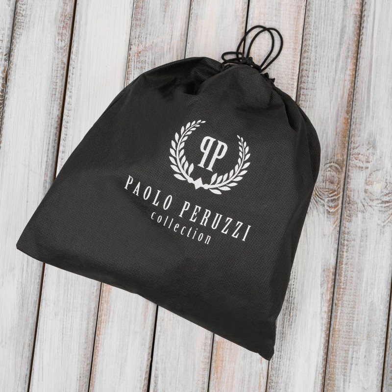 Torebka damska skórzana mała kompaktowa kopertówka czarna Paolo Peruzzi KV-01-BL