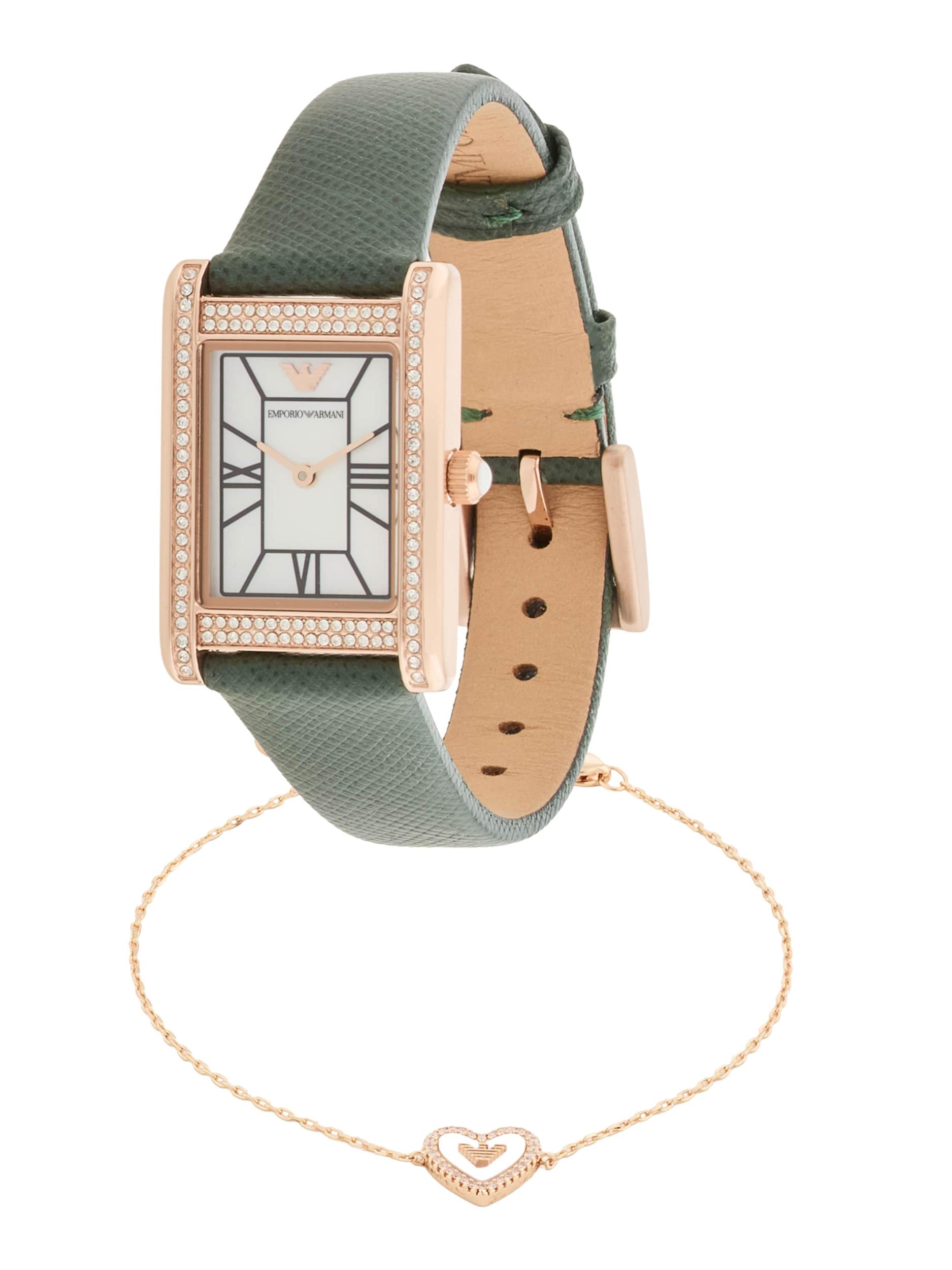 Emporio Armani Zegarek analogowy różowe złoto / zielony / czarny / biały