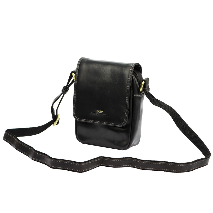 Listonoszka skórzana Peterson PTN TB-708-COM BLACK czarna