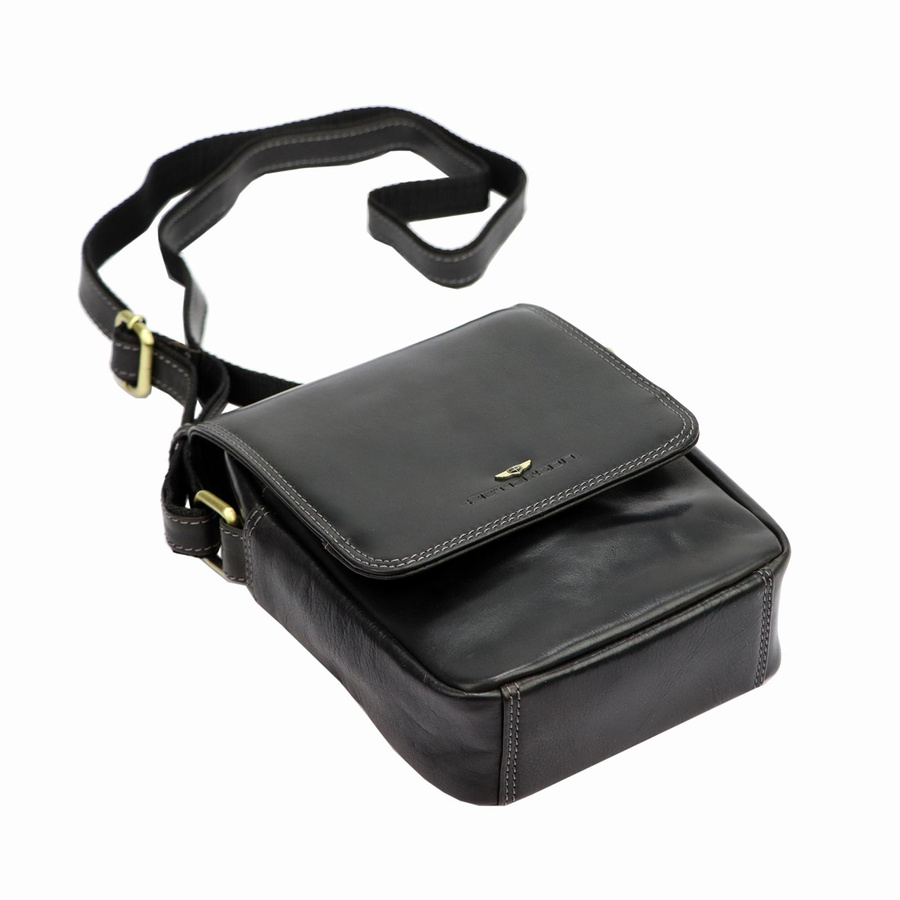 Listonoszka skórzana Peterson PTN TB-708-COM BLACK czarna