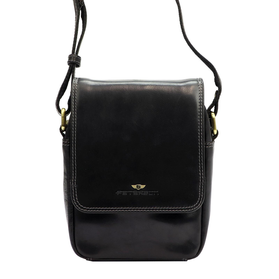 Listonoszka skórzana Peterson PTN TB-708-COM BLACK czarna
