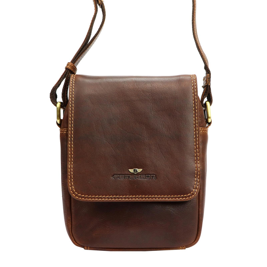 Listonoszka skórzana Peterson PTN TB-708-COM BLACK czarna