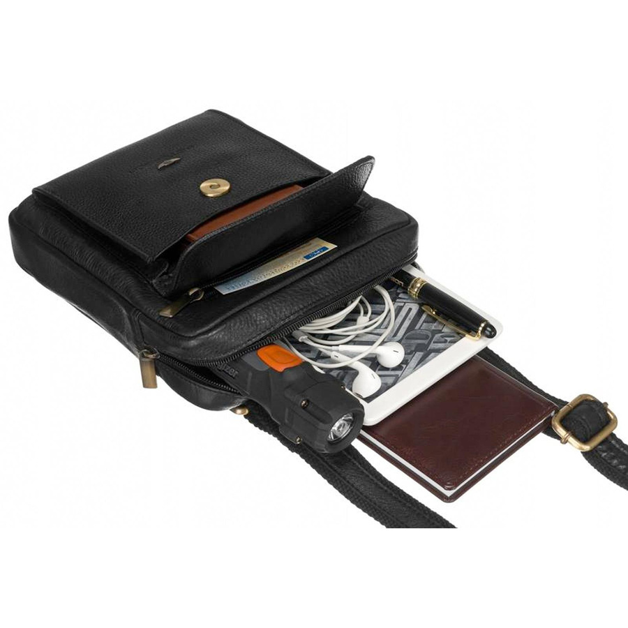 Listonoszka skórzana Peterson [DH] PTN-PR-100-NDM czarny