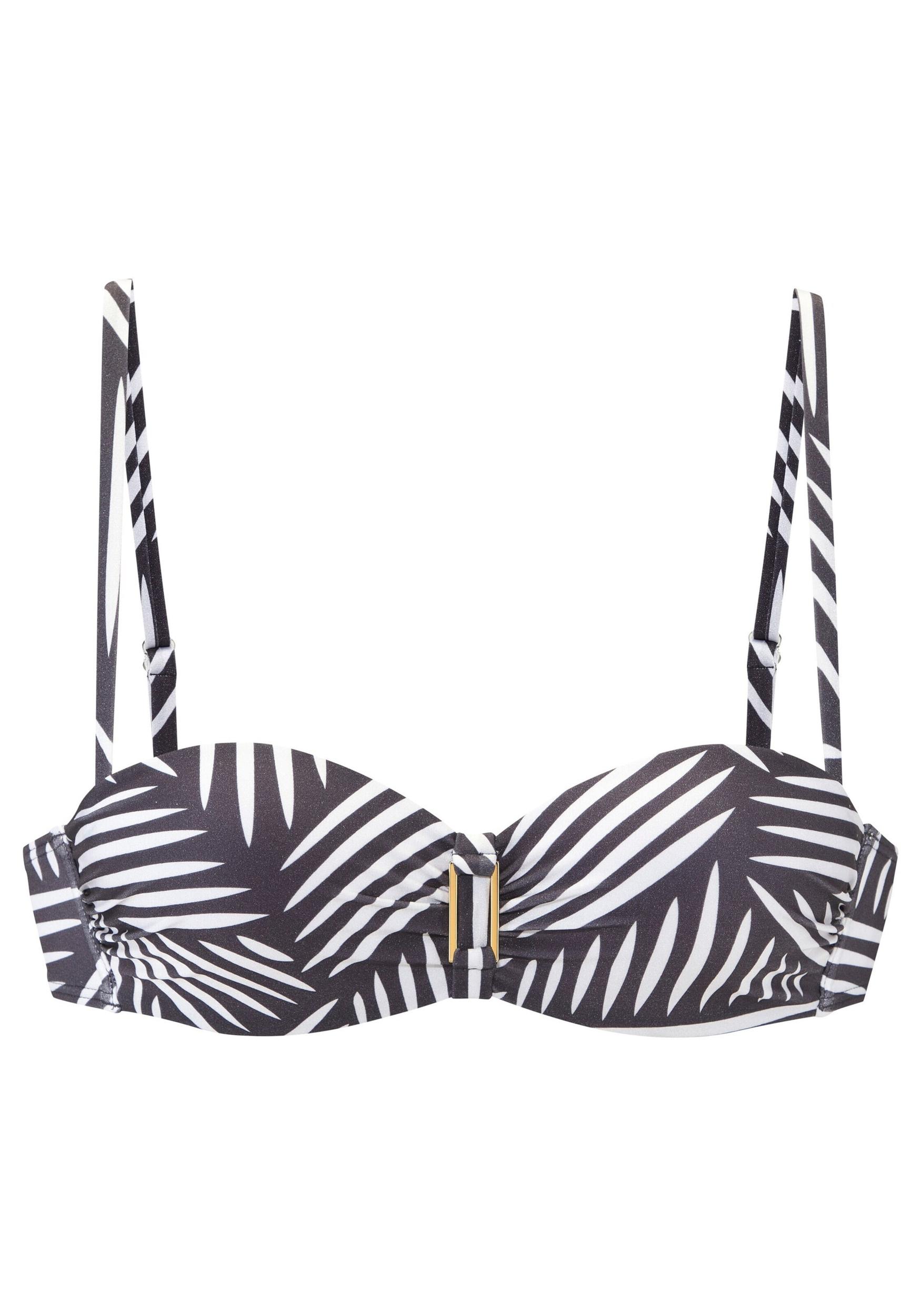 LASCANA Góra bikini antracytowy / biały