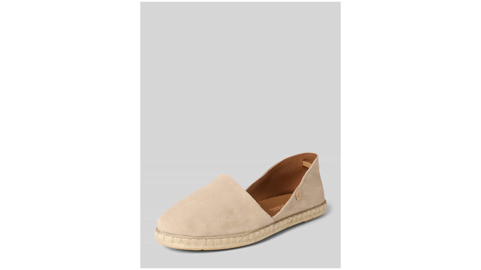 Verbenas Espadryle ze skóry z naszywką z logo model 'CARMEN