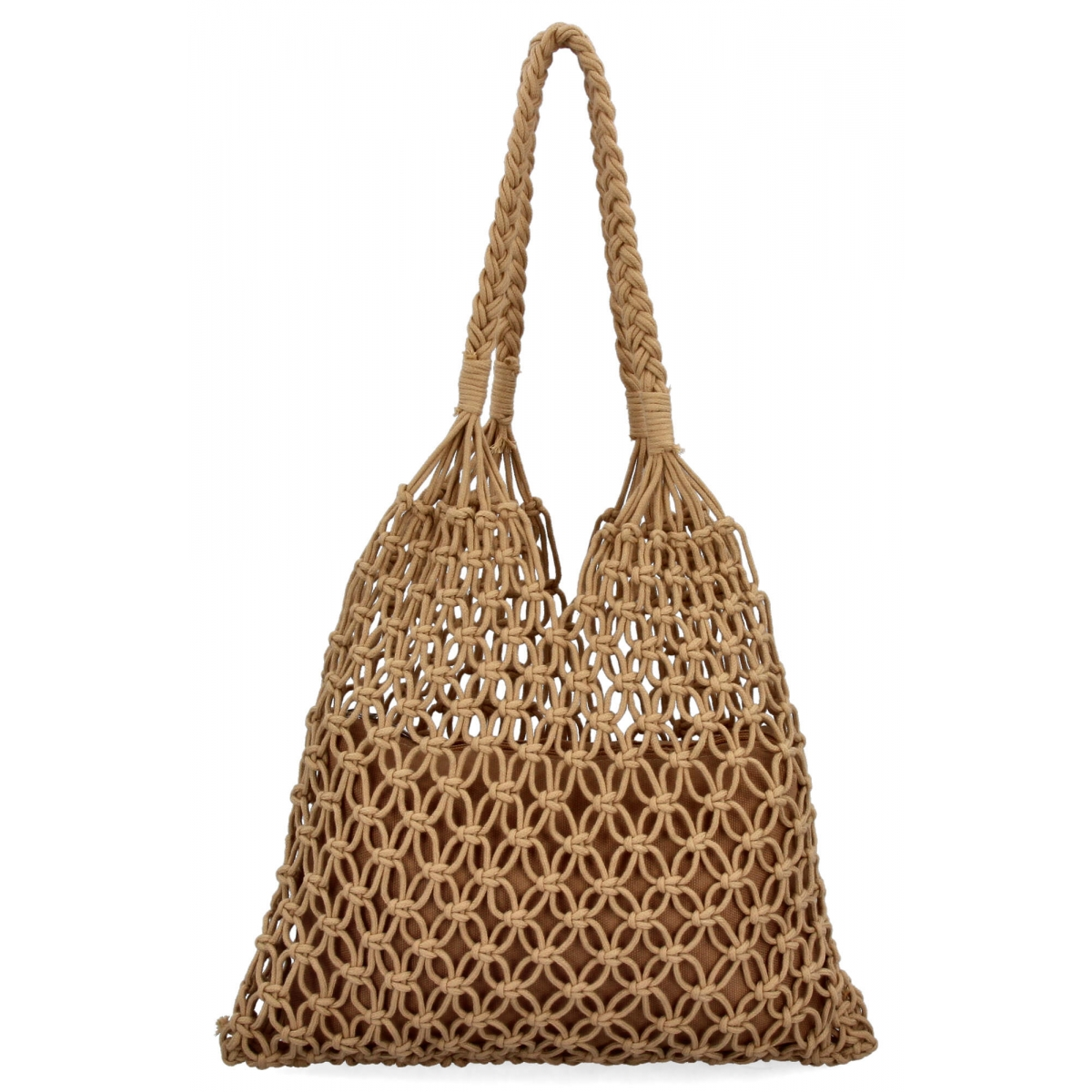 Ratanowa Torebka Damska Boho firmy Herisson 1002L5251 Ciemno Beżowa