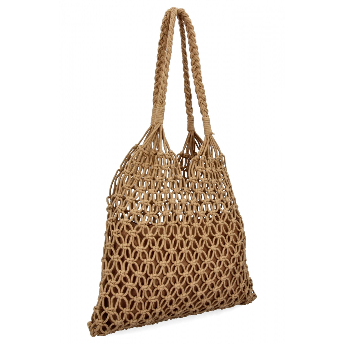 Ratanowa Torebka Damska Boho firmy Herisson 1002L5251 Ciemno Beżowa