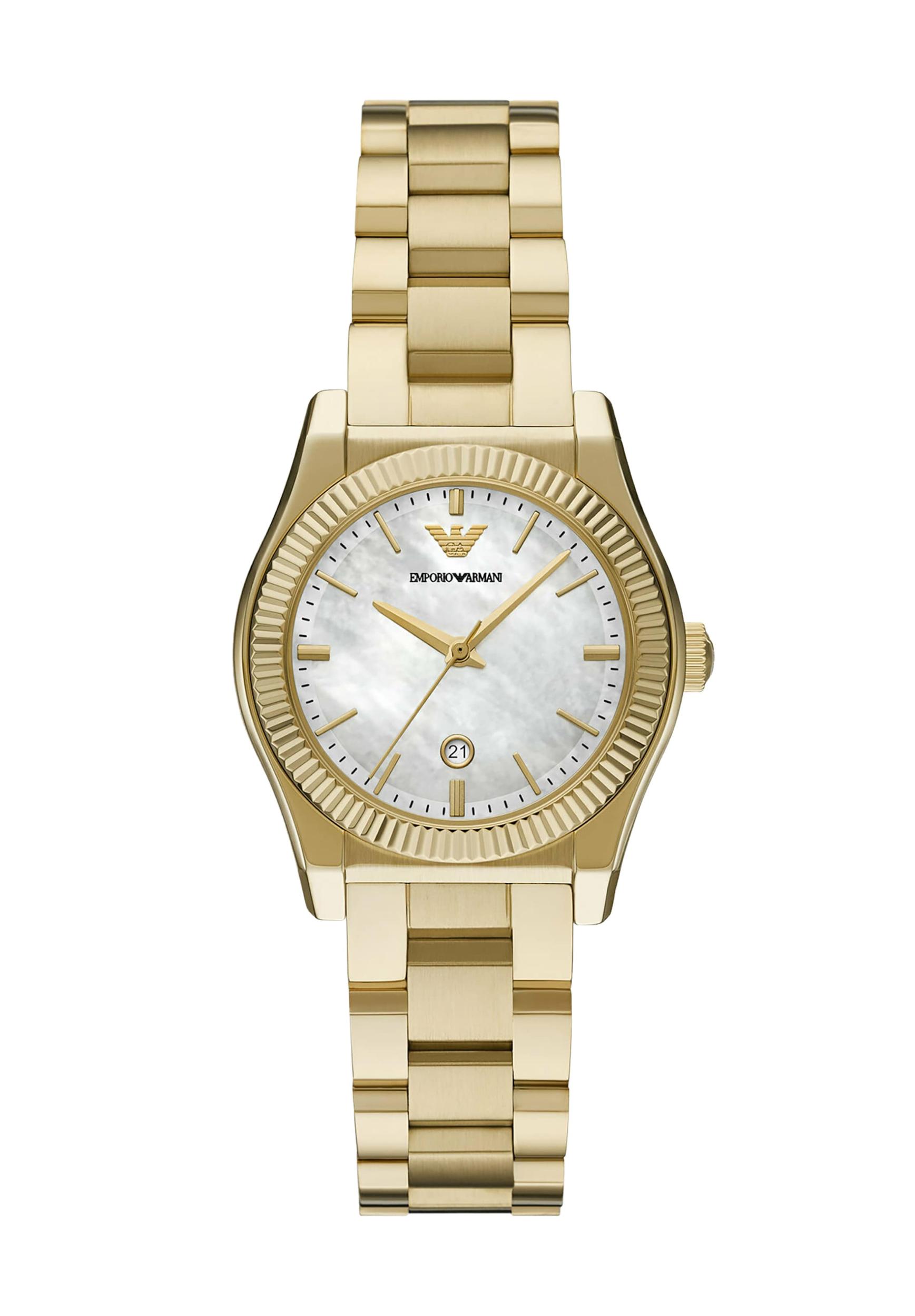 Emporio Armani Zegarek analogowy złoty / perłowo biały