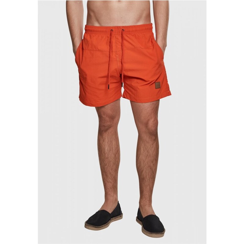 Męskie szorty kąpielowe Urban Classics Block Swim Shorts - rust orange