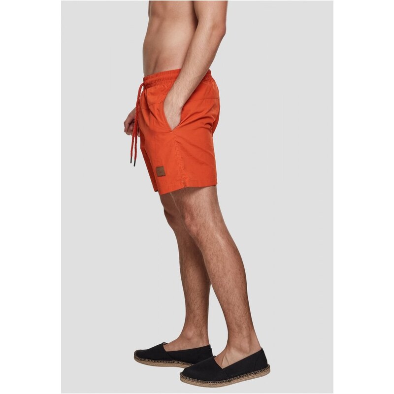 Męskie szorty kąpielowe Urban Classics Block Swim Shorts - rust orange