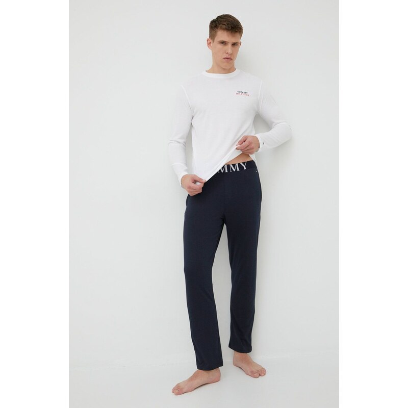 Tommy Hilfiger piżama męska kolor biały z aplikacją UM0UM02434