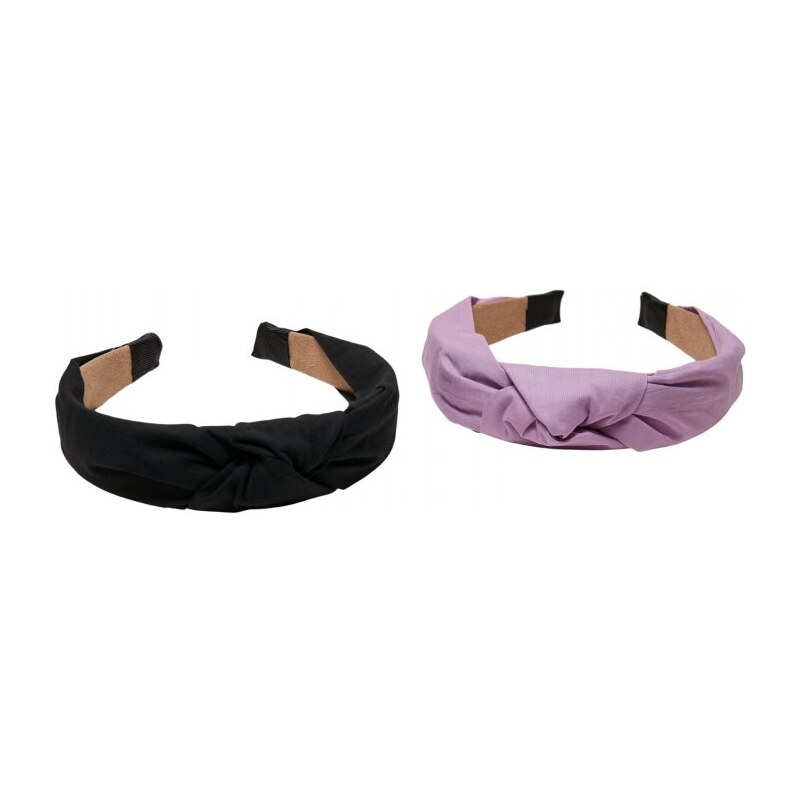 Stroik Urban Classics Light Headband With Knot 2-Pack - violablue/black