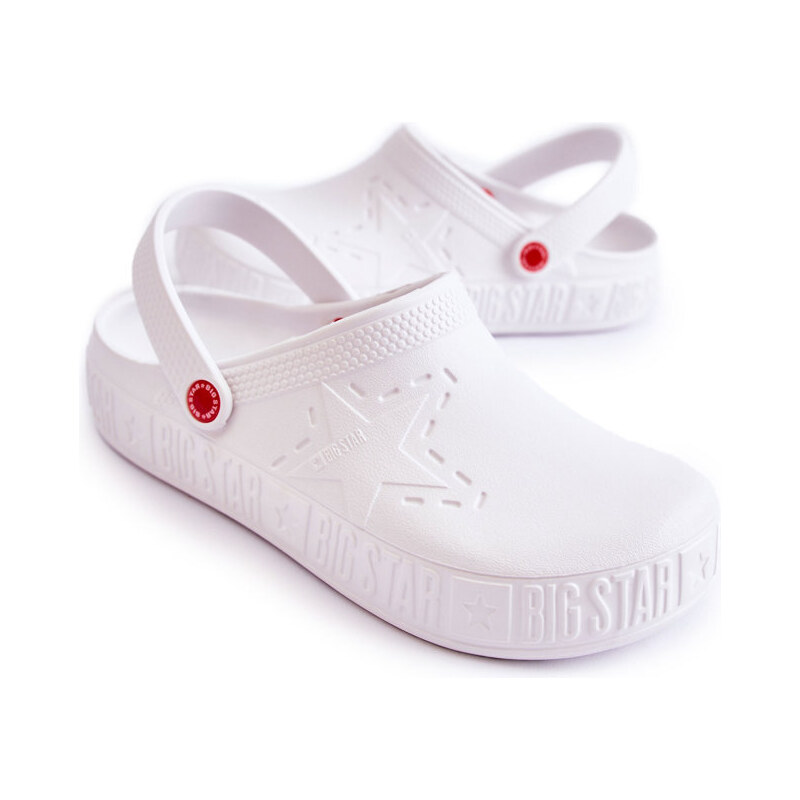 Big Star Shoes Męskie Lekkie Klapki Big Star II175003 Białe