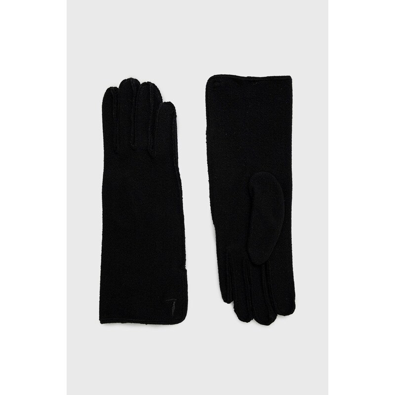 Trussardi rękawiczki damskie kolor czarny