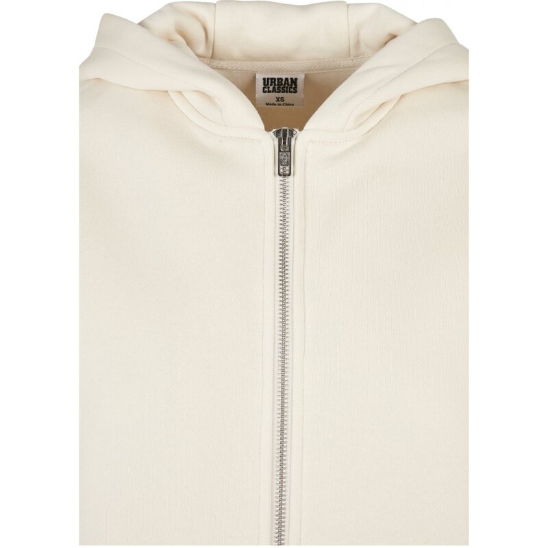 URBAN CLASSICS Ladies Short Oversized Zip Jacket - whitesand
