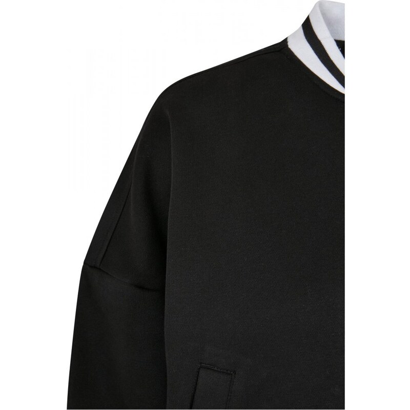 URBAN CLASSICS Ladies Oversized College Sweat Jacket - black