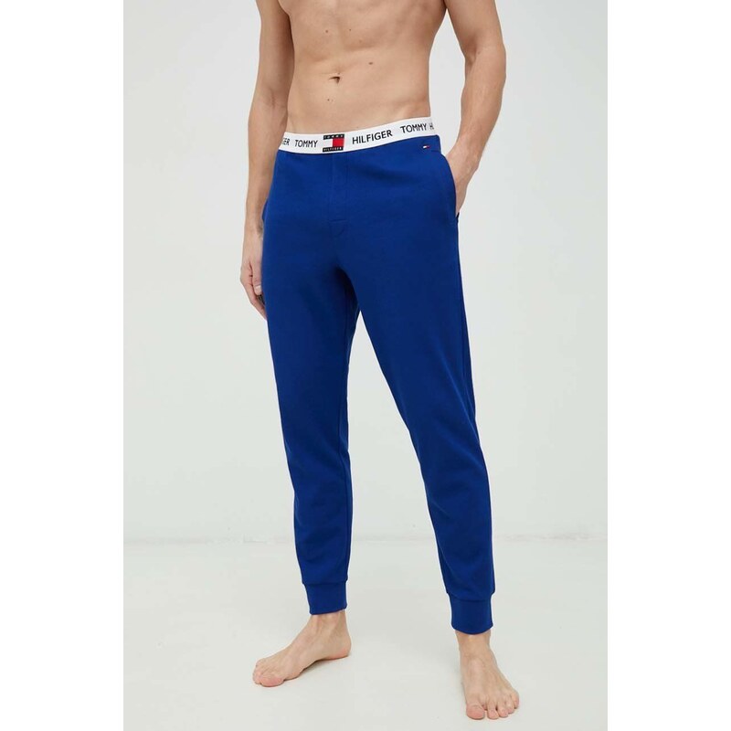 Tommy Hilfiger spodnie piżamowe męskie kolor granatowy gładka