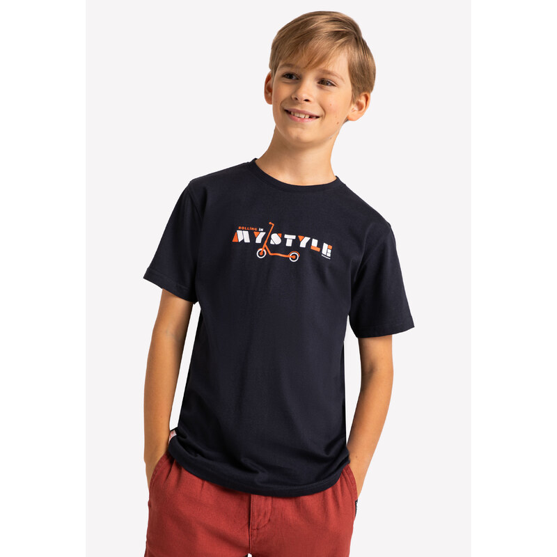 Volcano T-shirt chłopięcy z nadrukiem T-SCOOTER JUNIOR