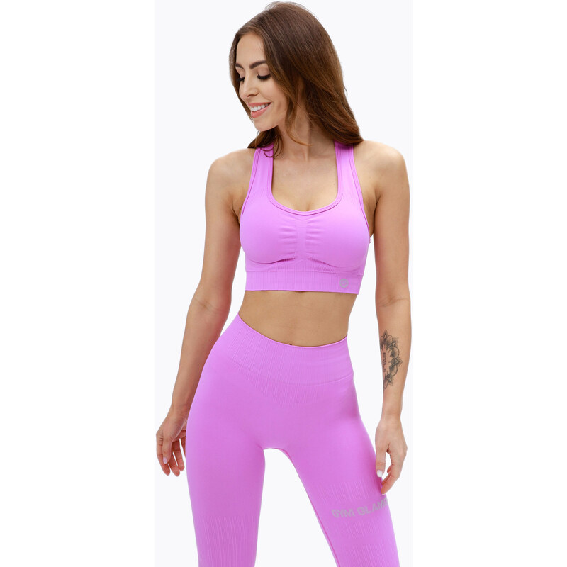 Biustonosz fitness Gym Glamour Push Up pink