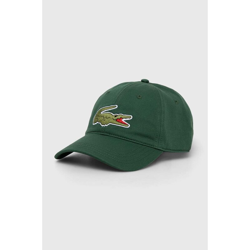 Lacoste czapka z daszkiem bawełniana kolor zielony z aplikacją RK9871-HBP