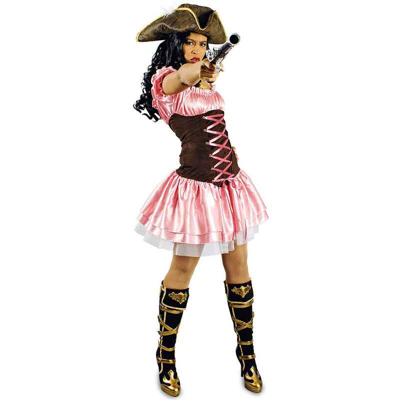 CHAKS Kostium "Pirate Wife" w kolorze jasnoróżowo-ciemnobrązowym