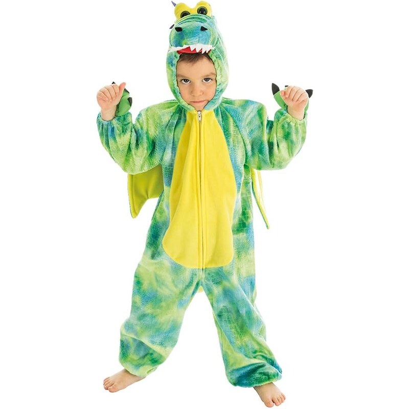 CHAKS Kombinezon kostiumowy "Dragon" w kolorze zielono-żółtym