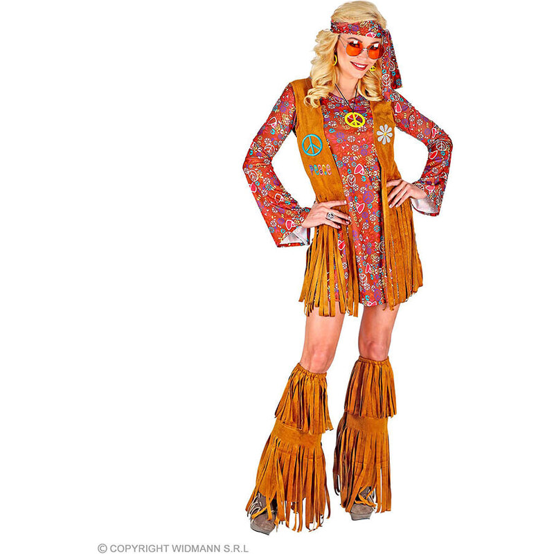 Carnival Party 4-częściowy kostium "Hippie" w kolorze jasnobrązowo-czerwonym