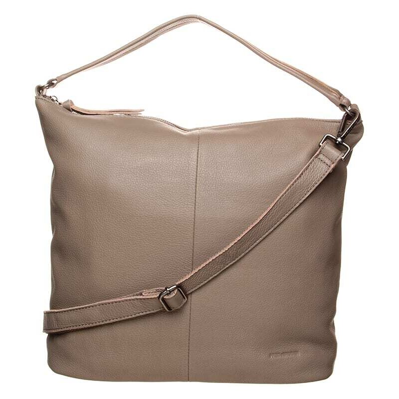 FREDs BRUDER Skórzany shopper bag "Fini" w kolorze beżowym - 40 x 32 x 11 cm