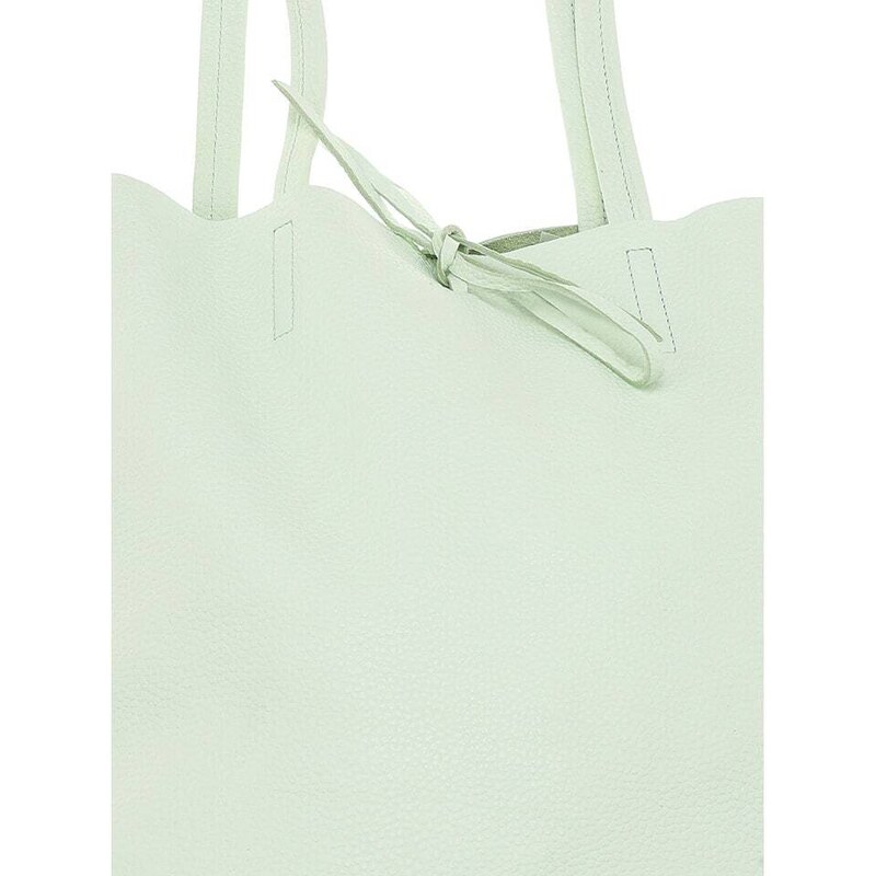 Zwillingsherz Skórzany shopper bag w kolorze miętowym - 40 x 45 x 15 cm