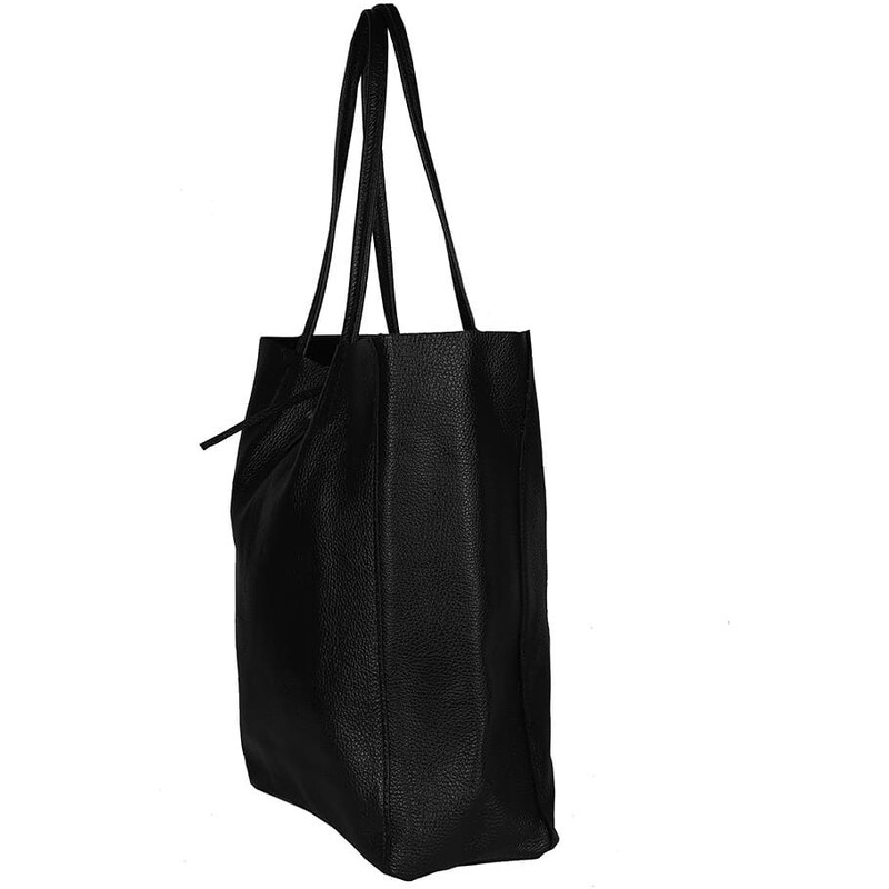 Zwillingsherz Skórzany shopper bag w kolorze czarnym - 40 x 45 x 15 cm