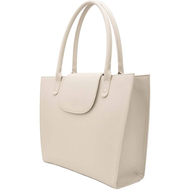 Wind & Vibes Shopper bag "Roma" w kolorze kremowym - 38 x 46 x 13 cm