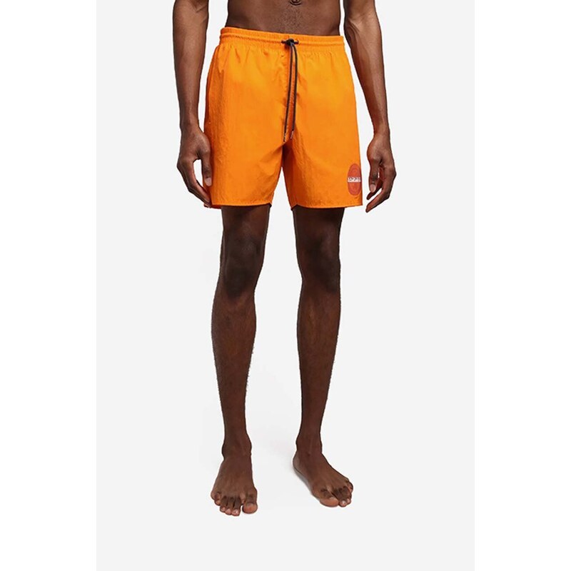 Napapijri szorty kąpielowe męskie kolor pomarańczowy gładkie NA4G5C.AR9-AR9