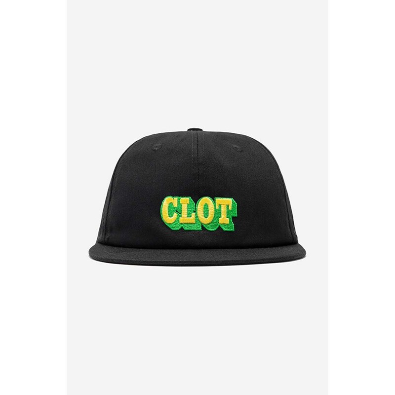 CLOT czapka z daszkiem bawełniana kolor czarny z nadrukiem CLCPS60010.BLACK-BLACK