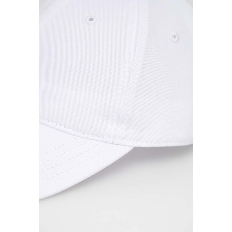 Lacoste czapka z daszkiem bawełniana kolor biały gładka