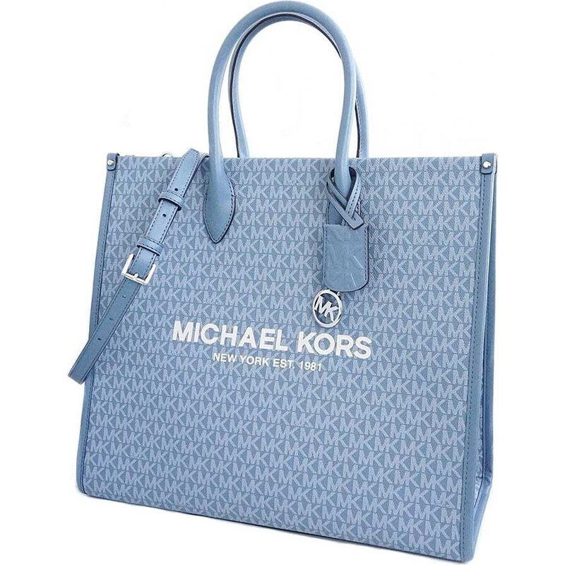 Michael Kors Skórzany shopper bag w kolorze błękitnym - 40 x 30 x 17 cm