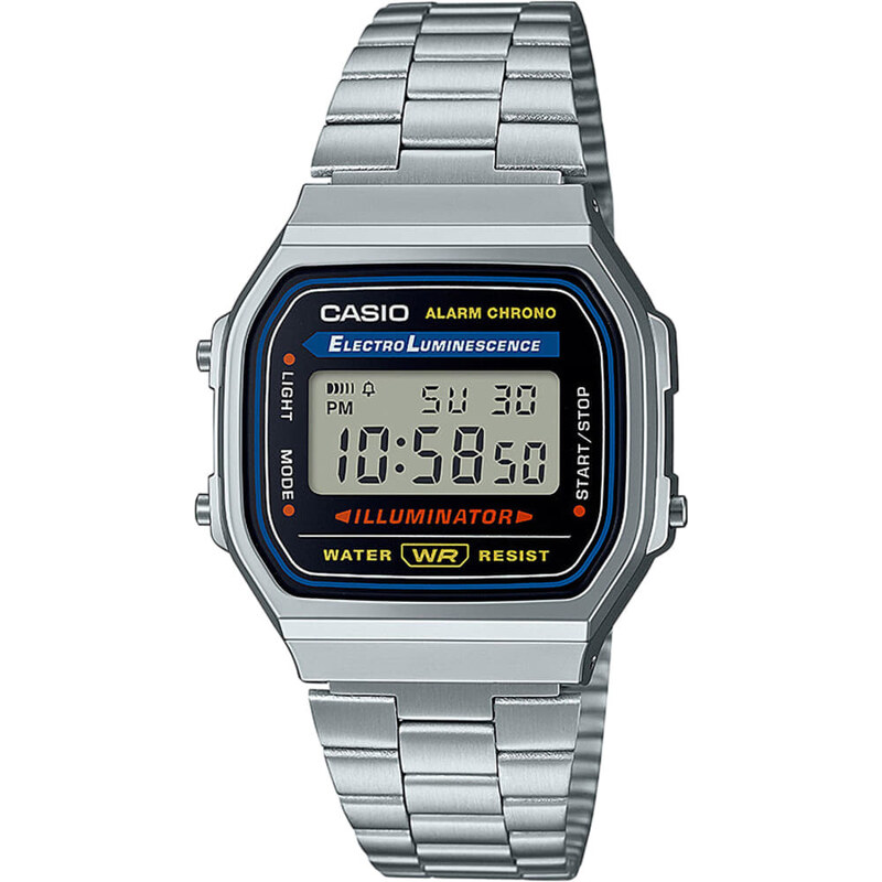 Męskie zegarki Casio A168WA-1YES Silver